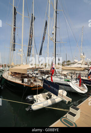 Palma, die Internationale Bootsmesse 2016 - Pre-opening Bilder - Superyachten in Northrop & Johnson Abschnitt Palma Superyacht zeigen 201 Stockfoto