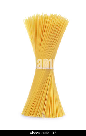 Haufen Sie Pasta Spaghetti Makkaroni isoliert auf weißem Hintergrund Stockfoto