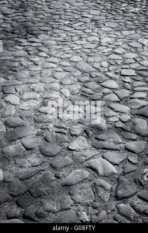 Closeup Hintergrundtextur von gepflasterten Straße Stockfoto