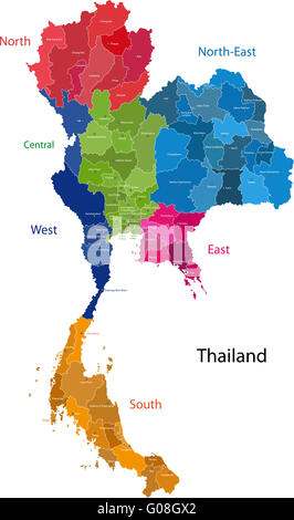 Thailand Karte Stockfoto