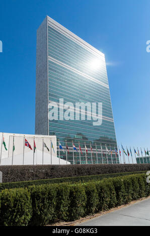 Die Vereinten Nationen (UN) zentrale Sekretariat Gebäude in New York City Stockfoto