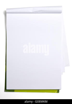 gebrauchte alte Blankopapier Tablet isoliert auf weiss Stockfoto