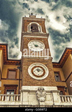 Alte astronomische Uhr in Rimini, Italien Stockfoto