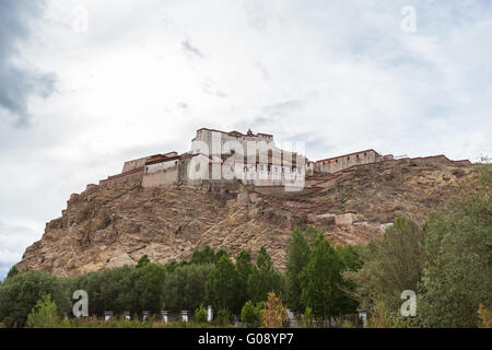 Blick auf die berühmte Festung in Gyantse, Tibet, China Stockfoto