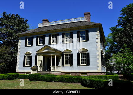 New Bern, North Carolina: georgische c. 1780 John Wright Stanly House mit Garten Eingang Portikus Stockfoto