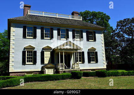 New Bern, North Carolina: georgische c. 1780 John Wright Stanly House mit Garten Eingang Portikus Stockfoto