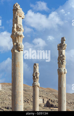 Antiken Säulen in Persepolis Stadt, Iran Stockfoto