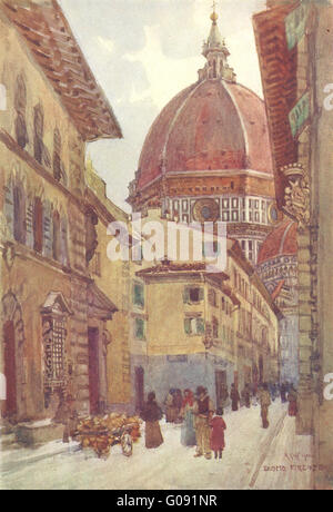 Florenz-FIRENZE: Via Dei Servi. Italien, antike print 1905 Stockfoto