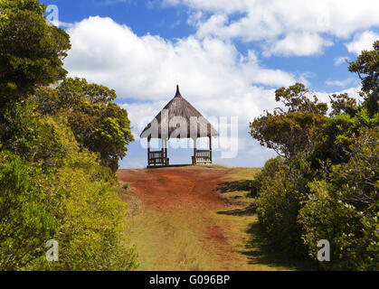 Arbor in Holz, Park Black River Gorge. Mau Stockfoto