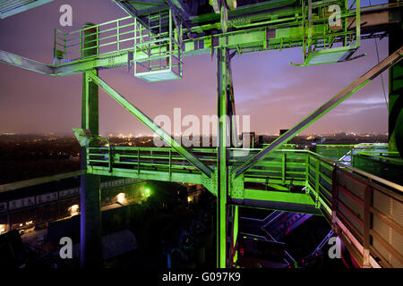 Beleuchteten Landschaftspark Nord Duisburg, Deutschland Stockfoto
