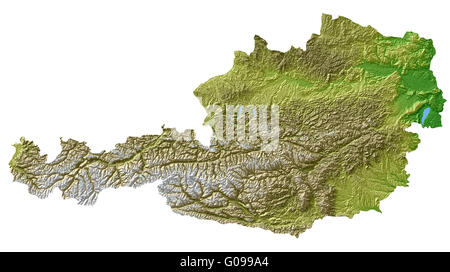 Österreich - topographische Reliefkarte Stockfoto