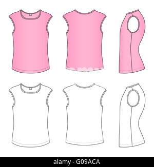 Umriss rosa T-shirt Illustration isoliert am Pfingstmontag Stockfoto