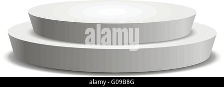 Leere Vorlage des weißen runden Podest Stock Vektor
