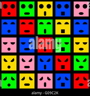 Ikonen der Emotion Smileys. Vektor-Illustration. Stockfoto