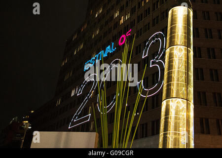 Offizielle Schreiben des Festival des Lichts. Stockfoto