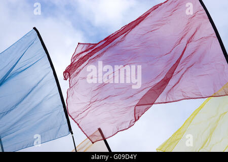 Seide Flaggen auf die Kitefestival in Lünen, Deutschland Stockfoto