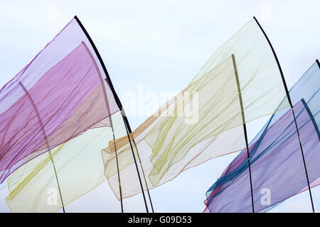 Seide Flaggen auf die Kitefestival in Lünen, Deutschland Stockfoto