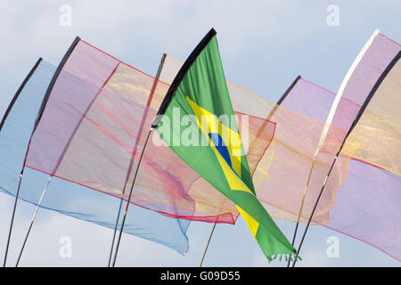 Seide Flaggen auf die Kitefestival in Lünen, Deutschland Stockfoto