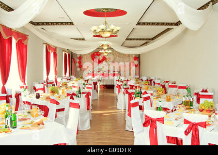 Bankett-Saal oder anderen Funktion-Anlage für fine dining set Stockfoto