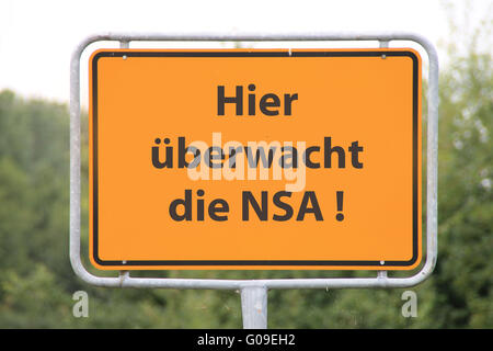 Ein Zeichen NSA Stockfoto