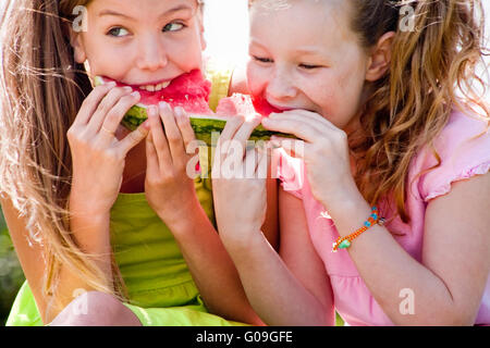 Wassermelone-Kampf Stockfoto