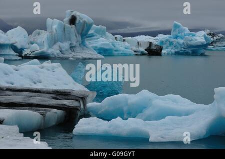 Gletscher-See Jokullsarlon, Island Stockfoto