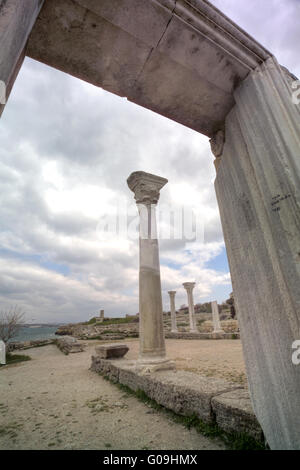 Ruinen der antiken griechischen Kolonie Chersones. Sewastopol, Crimea Stockfoto