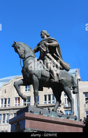 Denkmal von Daniel von Galizien, die sitzen auf dem Pferd in Stockfoto