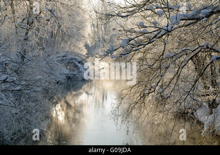 Der Fluss des Jahres Argen im Winter Stockfoto