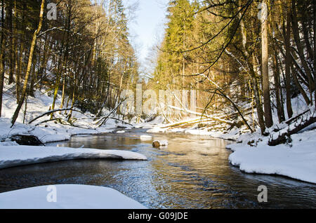 Der Fluss des Jahres Argen im Winter Stockfoto