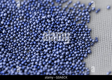 Haufen blaue Kugeln der Wulst geeignet für Hintergrund und Struktur Stockfoto