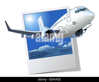 Vektor-Cartoon-Verkehrsflugzeug Stockfoto