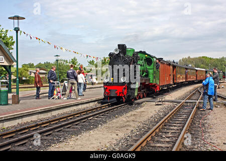 Ankunft Bahnhof Zug Stockfoto