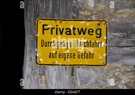 Privatweg Stockfoto