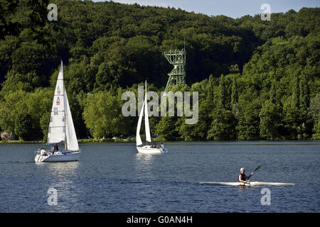 Wassersport am See Baldeneysee, Essen, Deutschland Stockfoto