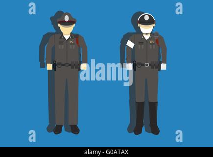 Vektor-Illustration von Thailand Polizist Charakter Stock Vektor
