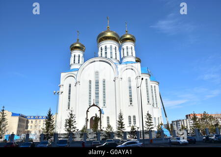 Russisch-orthodoxe Uspenski-Kathedrale in Astana, Kasachstan Stockfoto