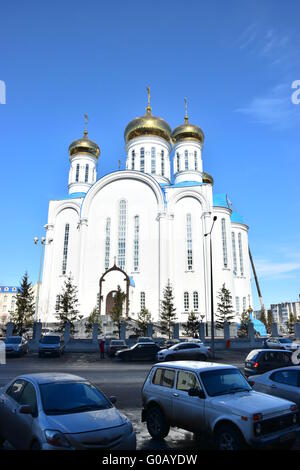 Russisch-orthodoxe Uspenski-Kathedrale in Astana, Kasachstan Stockfoto