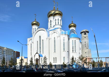 Russisch-orthodoxe Uspenski-Kathedrale in Astana, Kasachstan Stockfoto