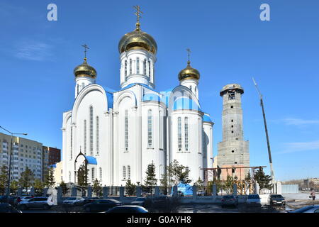 Russisch-orthodoxe Uspenski-Kathedrale in Astana, Kasachstan Stockfoto