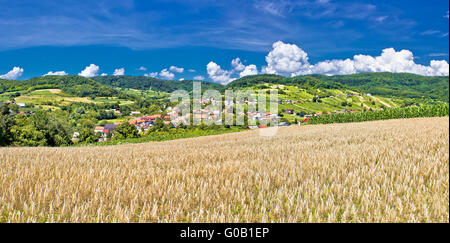 Idyllische Kulturlandschaft des Kalnik Berg Stockfoto