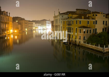 Venedig, Grand canal Nacht Reflexion Stockfoto