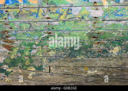 Planken eines Schiffswracks Stockfoto