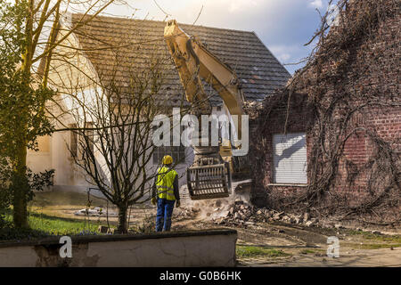 Abriss eines Wohnhauses Stockfoto