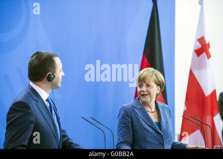 Pressekonferenz zwischen Merkel und Garibashvili. Stockfoto