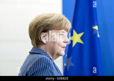 Pressekonferenz zwischen Merkel und Garibashvili. Stockfoto