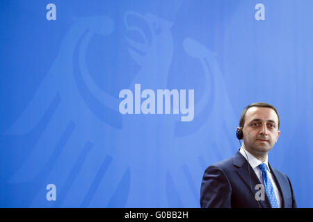 Pressekonferenz zwischen Merkel und Garibashvili. Stockfoto