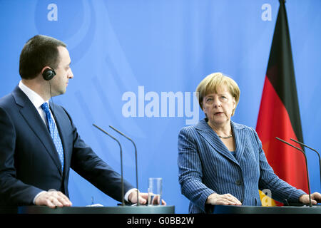 Pressekonferenz zwischen Merkel und Garibashvili. Stockfoto