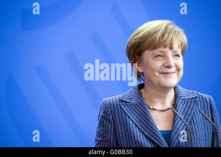 Pressekonferenz zwischen Merkel und Garibashvili. Stockfoto