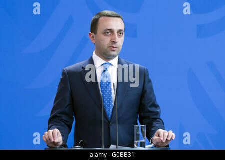 Pressekonferenz zwischen Merkel und Garibashvili. Stockfoto